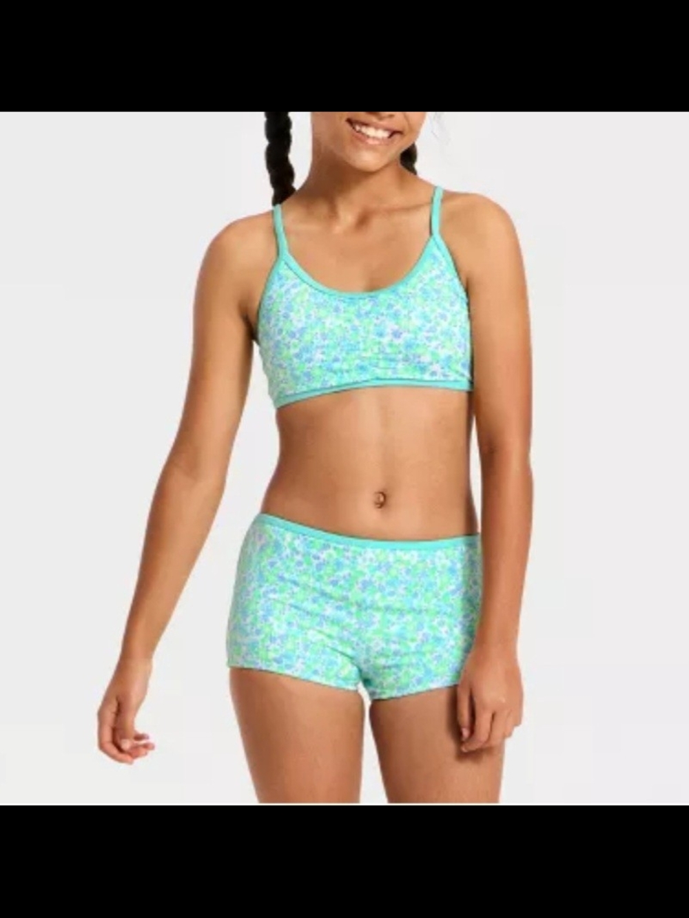 Girls' Vibrant Meadow Bikini Set - art class . Size XL(14)
